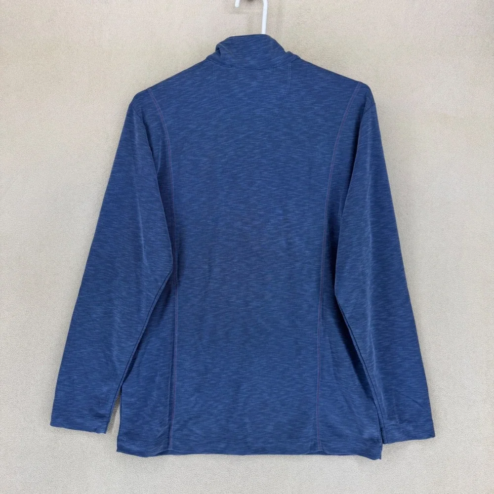 Tommy Bahama Via Del Mar Half Zip Pullover Men's M‎ Ocean Deep Heather Blue
